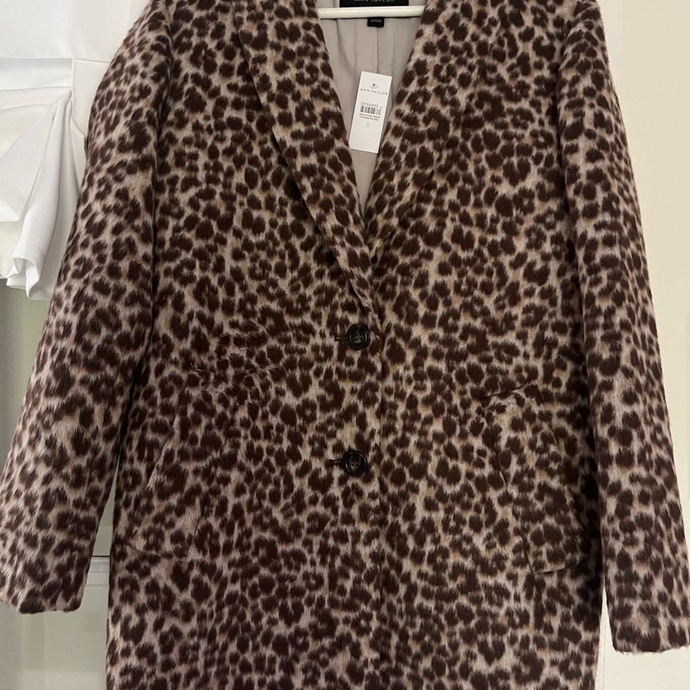 NWT Ann Taylor Animal Print Cocoon Coat